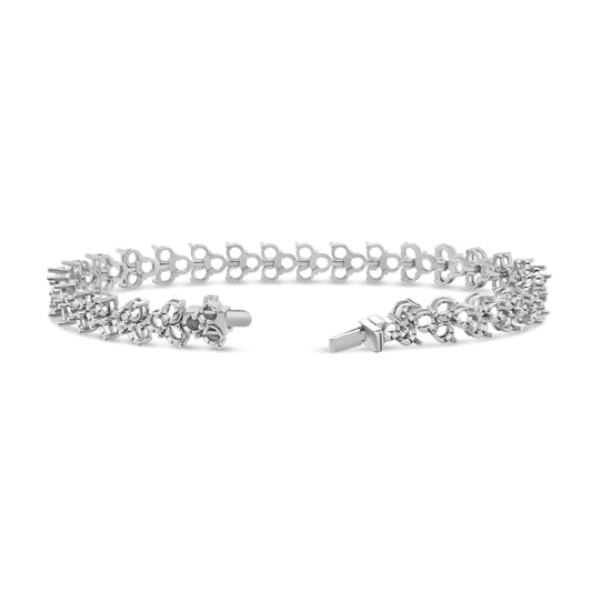 BR-1495 White Gold Bracelet UNSET - BACK
