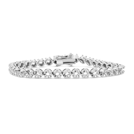 BR-3722 White Gold Bracelet UNSET - Main View