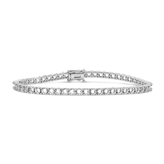 BR-5109 White Gold Bracelet UNSET - Main View