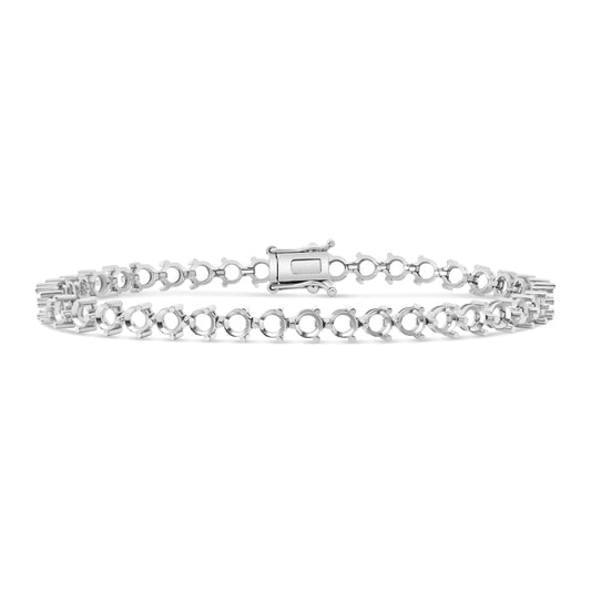 BR-5556 White Gold Bracelet UNSET - Main View