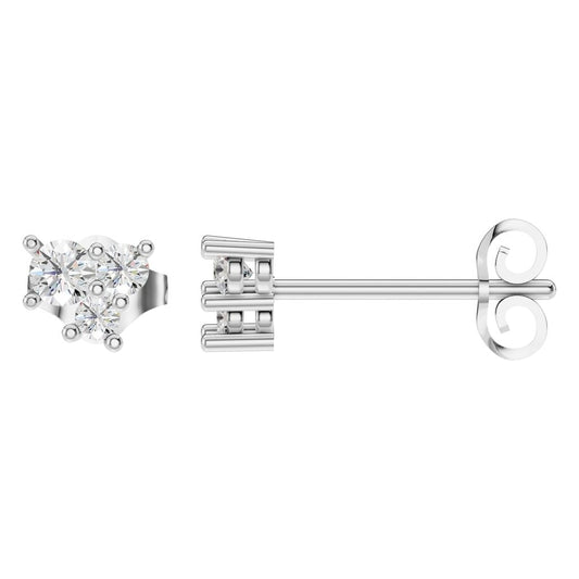 EA-1461 White Gold Earrings SET - Main View