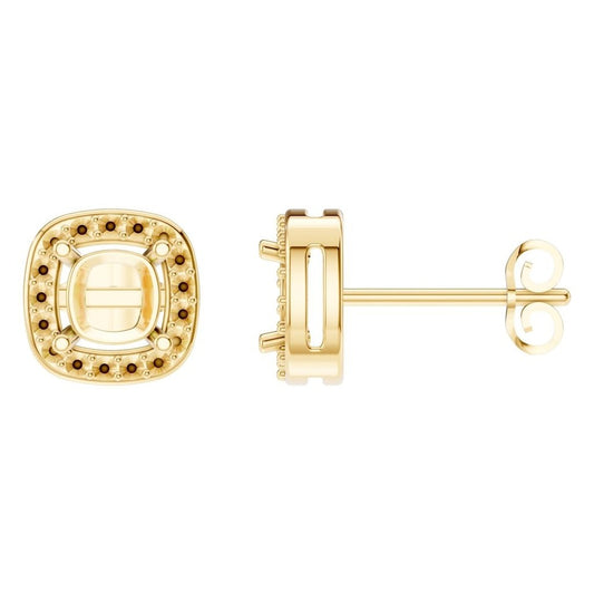 EA-1909 Yellow Gold Earrings UNSET - Main View