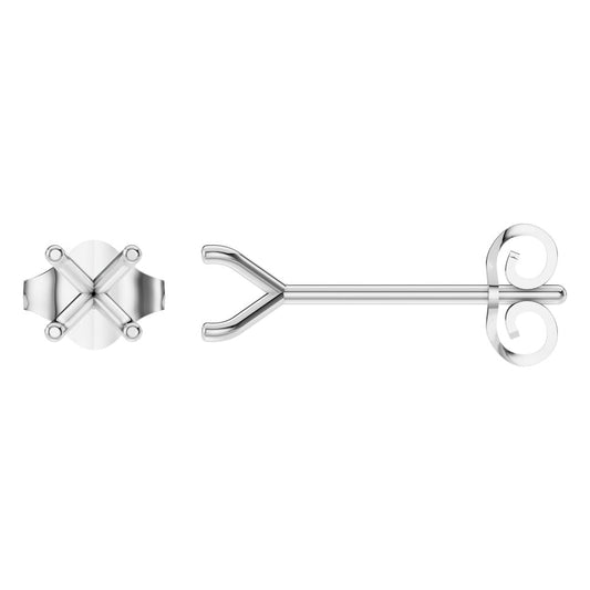 EA-2998 White Gold Earrings UNSET - Main View