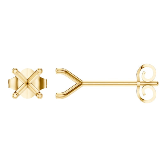 EA-2998 Yellow Gold Earrings UNSET - Main View