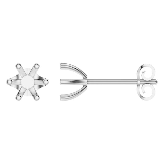 EA-4293 White Gold Earrings UNSET - Main View