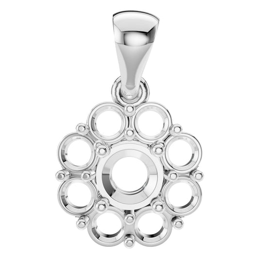 PE-0223 White Gold Pendant UNSET - Main View