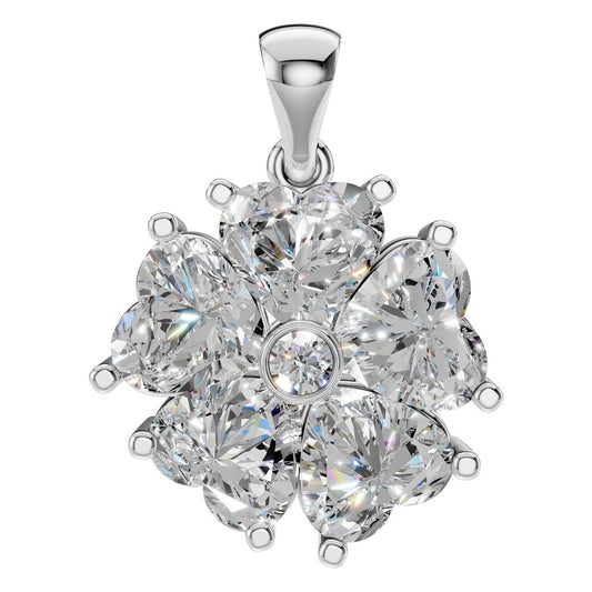 PE-0756 White Gold Pendant SET - Main View