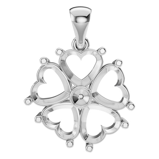 PE-0756 White Gold Pendant UNSET - Main View