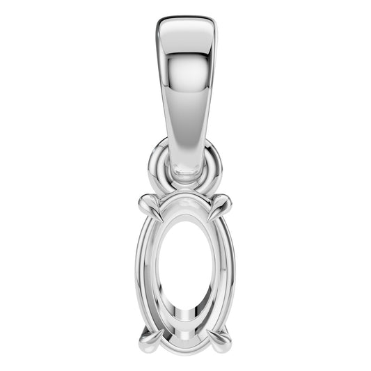PE-1164 White Gold Pendant UNSET - Main View