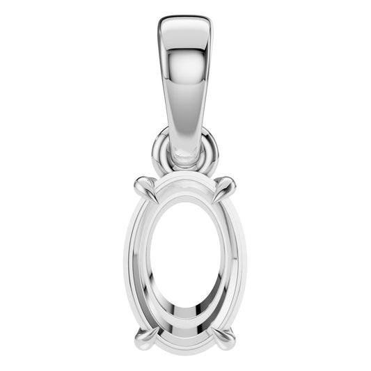 PE-1164 White Gold Pendant UNSET - Main View