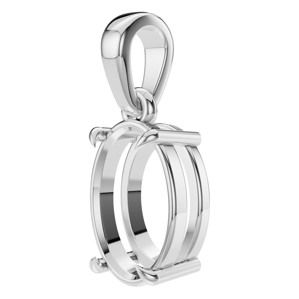 PE-1164 White Gold Pendant UNSET - ANGLE