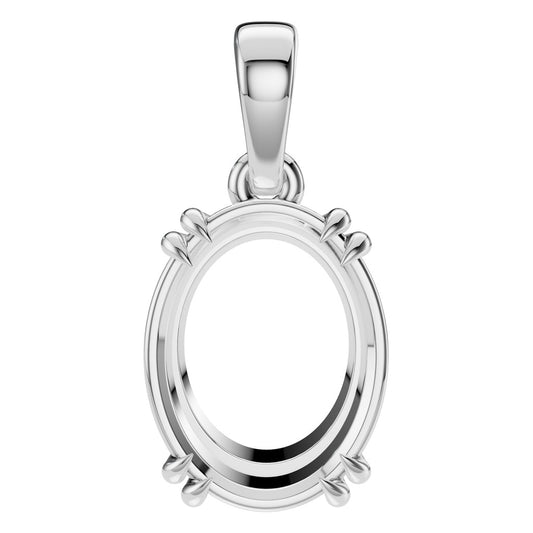 PE-1164 White Gold Pendant UNSET - Main View