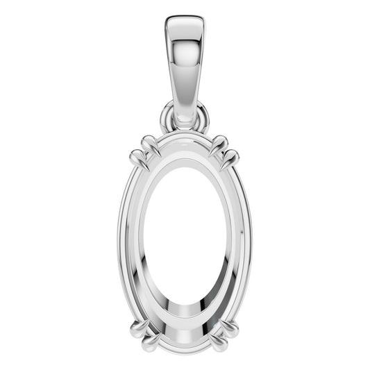 PE-1164 White Gold Pendant UNSET - Main View