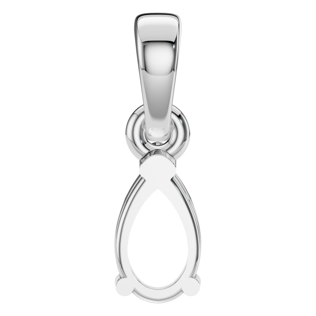 PE-1164 White Gold Pendant UNSET - BACK