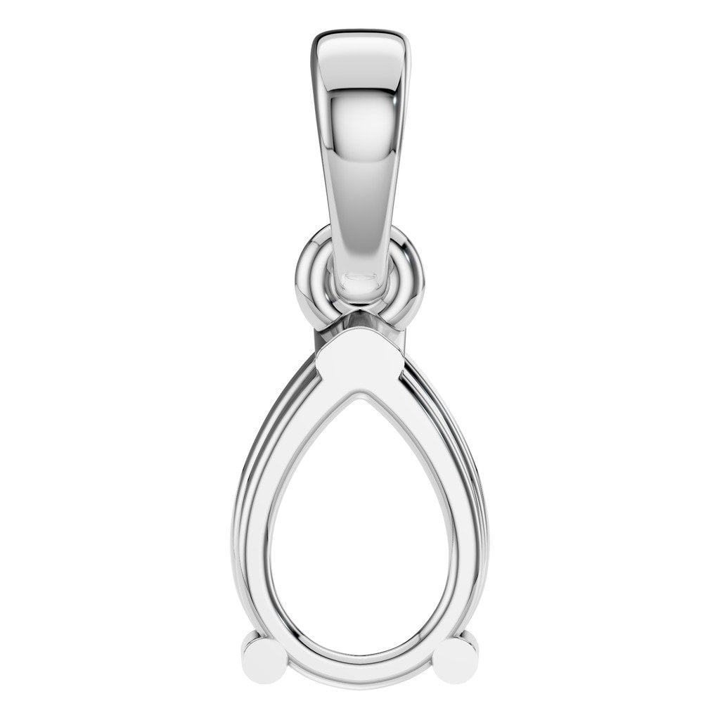 PE-1164 White Gold Pendant UNSET - BACK