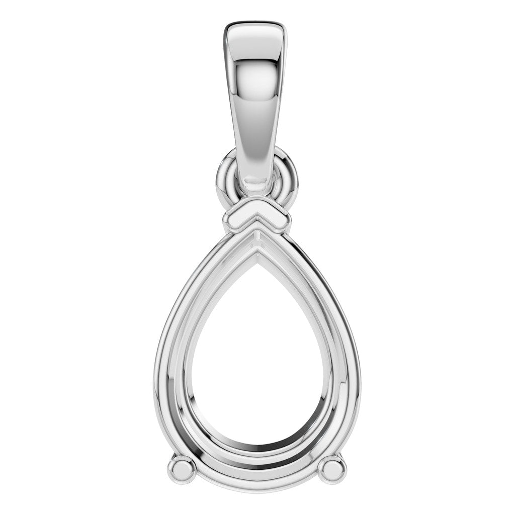 PE-1164 White Gold Pendant UNSET - Main View