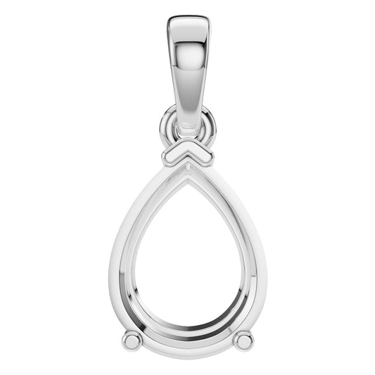 PE-1164 White Gold Pendant UNSET - Main View