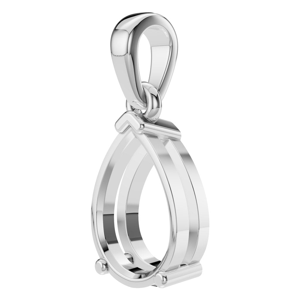 PE-1164 White Gold Pendant UNSET - ANGLE