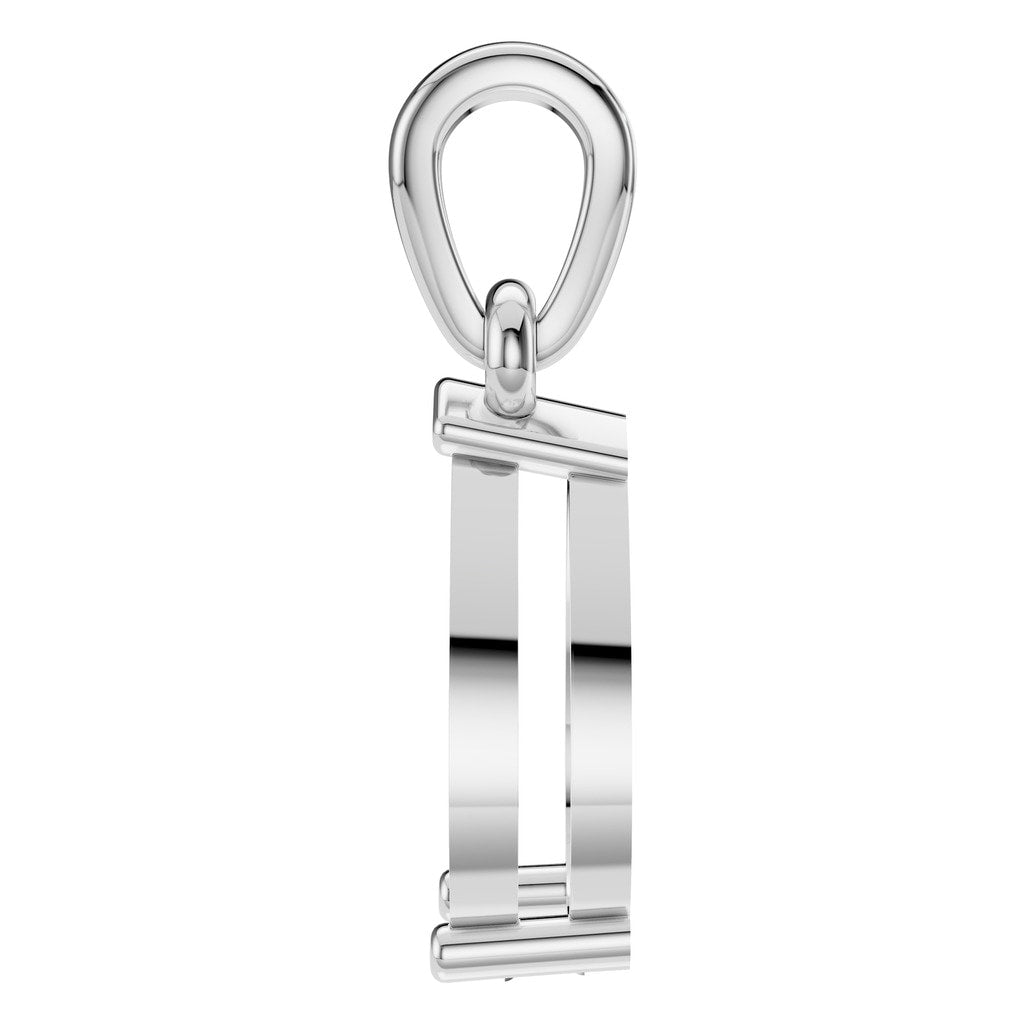 PE-1164 White Gold Pendant UNSET - Side View