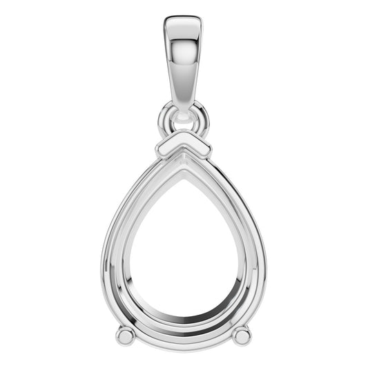 PE-1164 White Gold Pendant UNSET - Main View