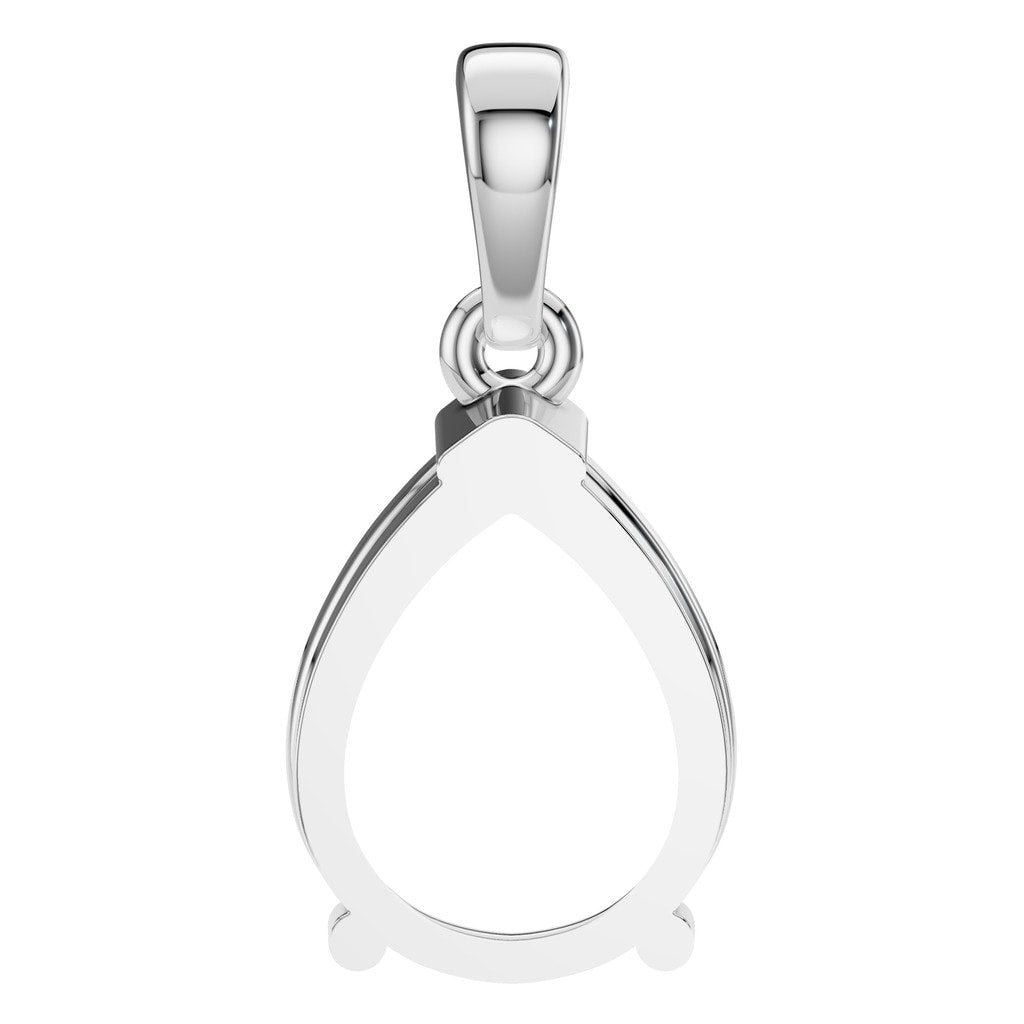 PE-1164 White Gold Pendant UNSET - BACK