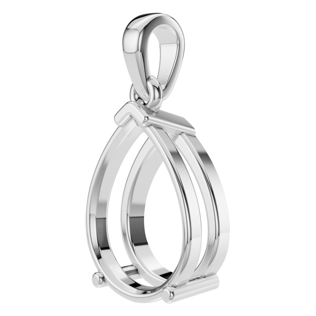 PE-1164 White Gold Pendant UNSET - ANGLE