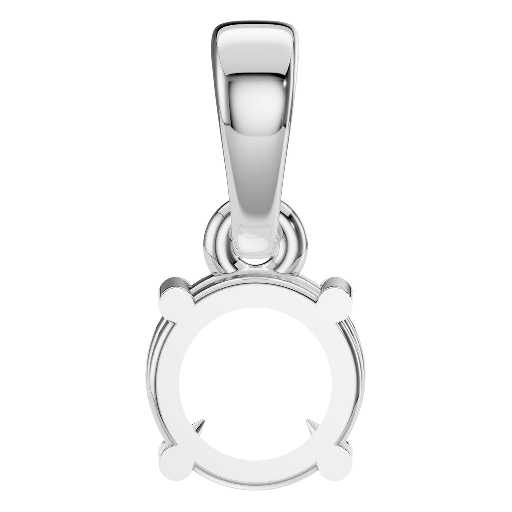 PE-1164 White Gold Pendant UNSET - BACK