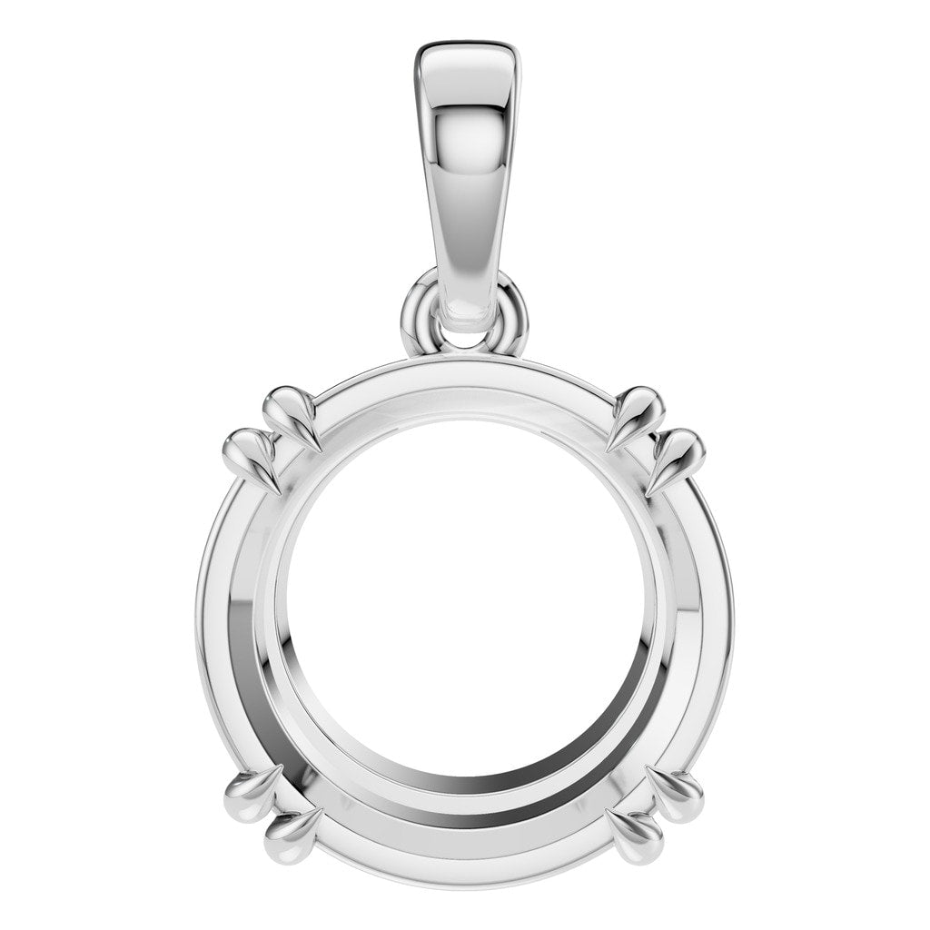 PE-1164 White Gold Pendant UNSET - Main View