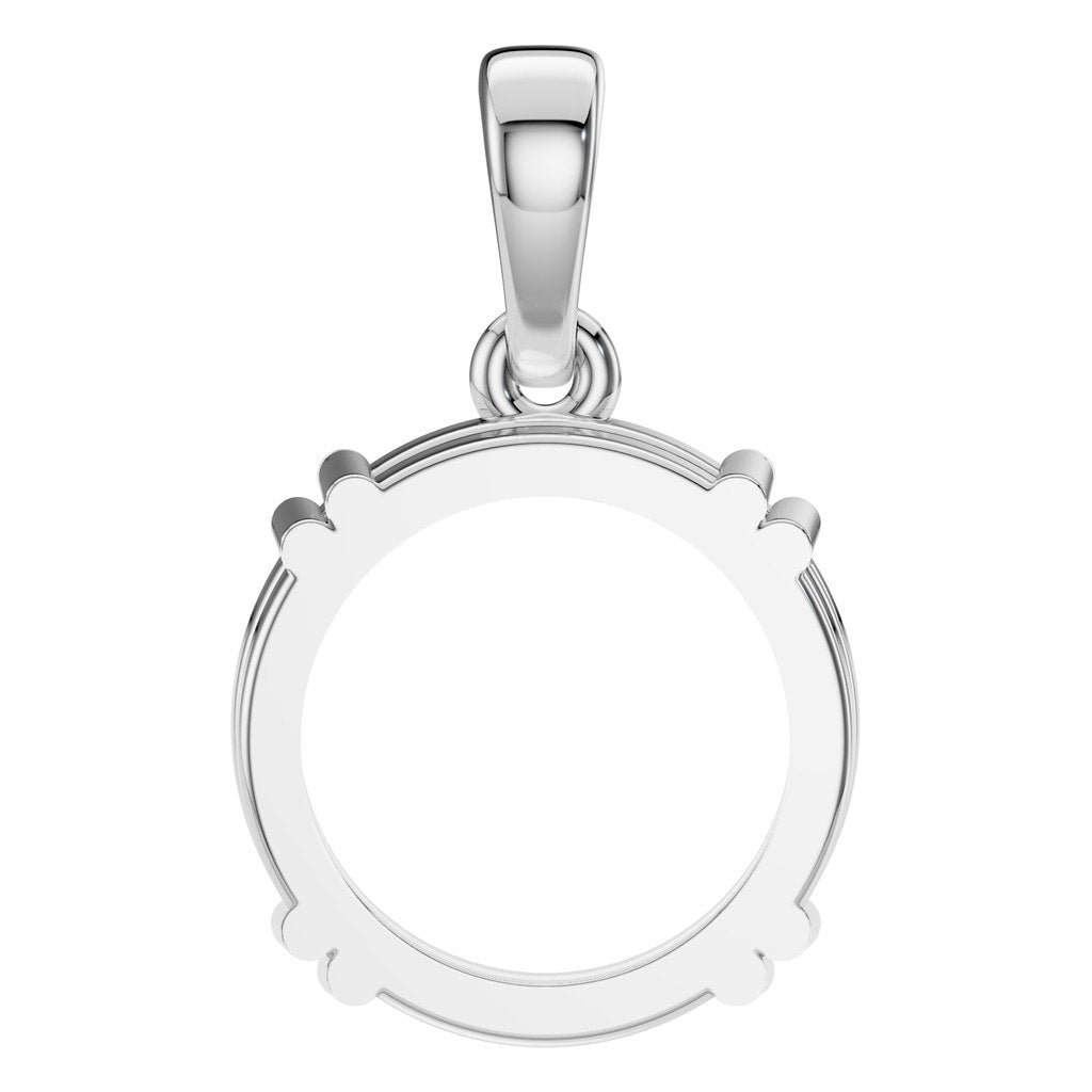 PE-1164 White Gold Pendant UNSET - BACK