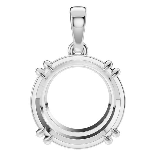 PE-1164 White Gold Pendant UNSET - Main View