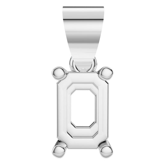 PE-1923 White Gold Pendant UNSET - Main View