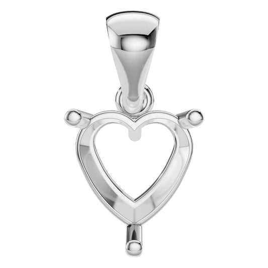 PE-1923 White Gold Pendant UNSET - Main View