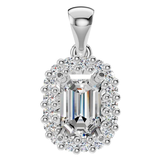 PE-3078 White Gold Pendant SET - Main View