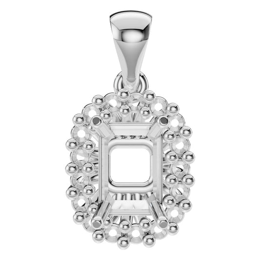 PE-3078 White Gold Pendant UNSET - Main View