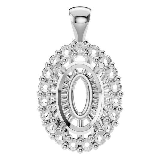 PE-3656 White Gold Pendant UNSET - Main View