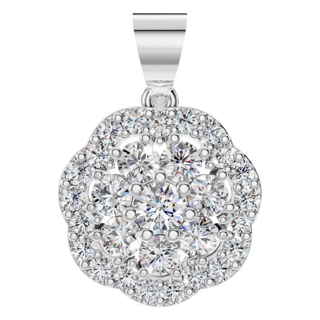 PE-3784 White Gold Pendant SET - Main View