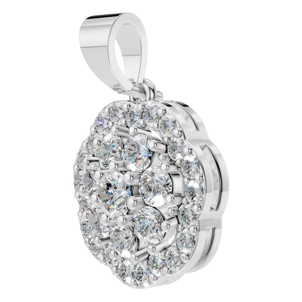 PE-3784 White Gold Pendant SET - ANGLE