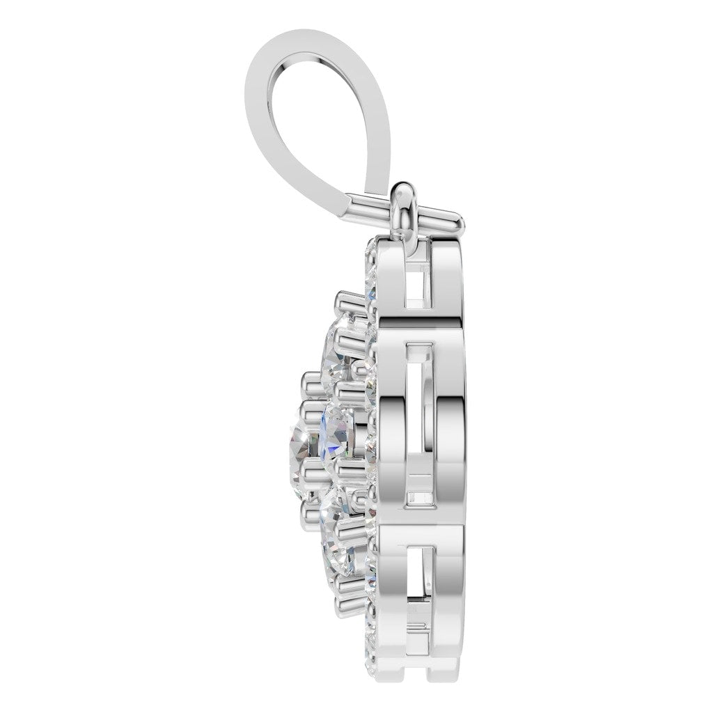 PE-3784 White Gold Pendant SET - Side View