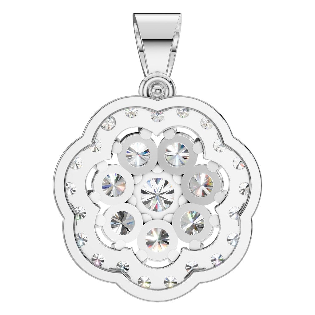 PE-3784 White Gold Pendant SET - BACK