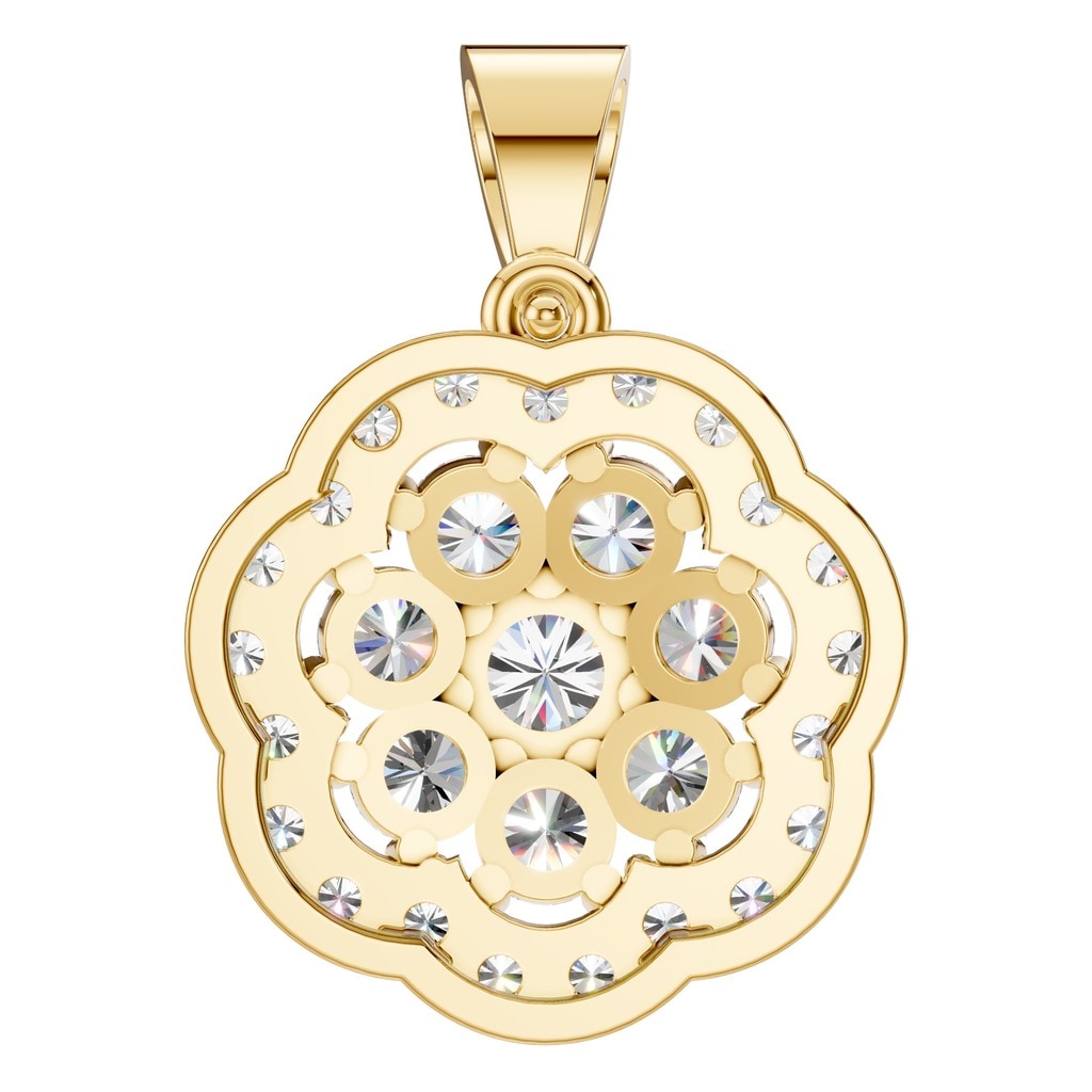 PE-3784 Yellow Gold Pendant SET - BACK