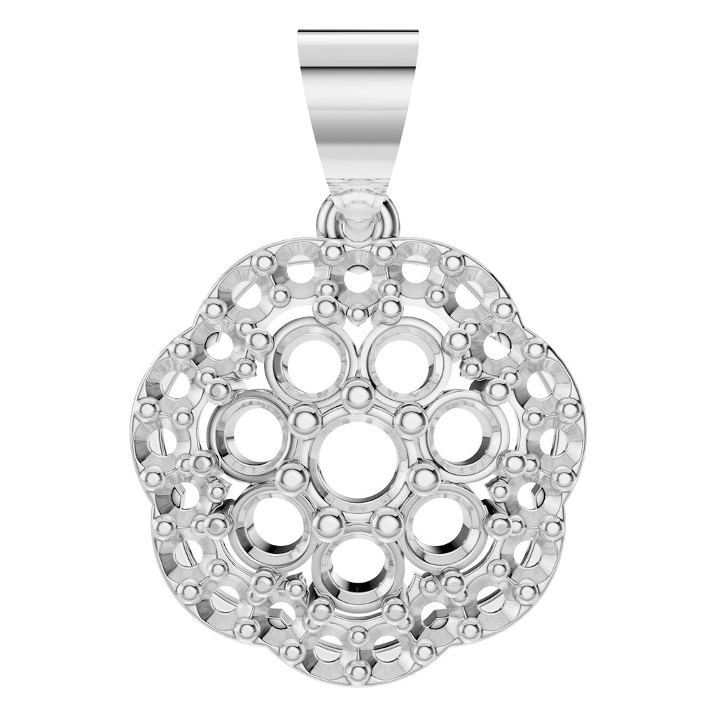 PE-3784 White Gold Pendant UNSET - Main View