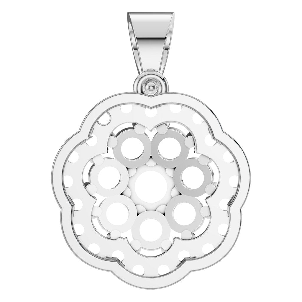 PE-3784 White Gold Pendant UNSET - BACK