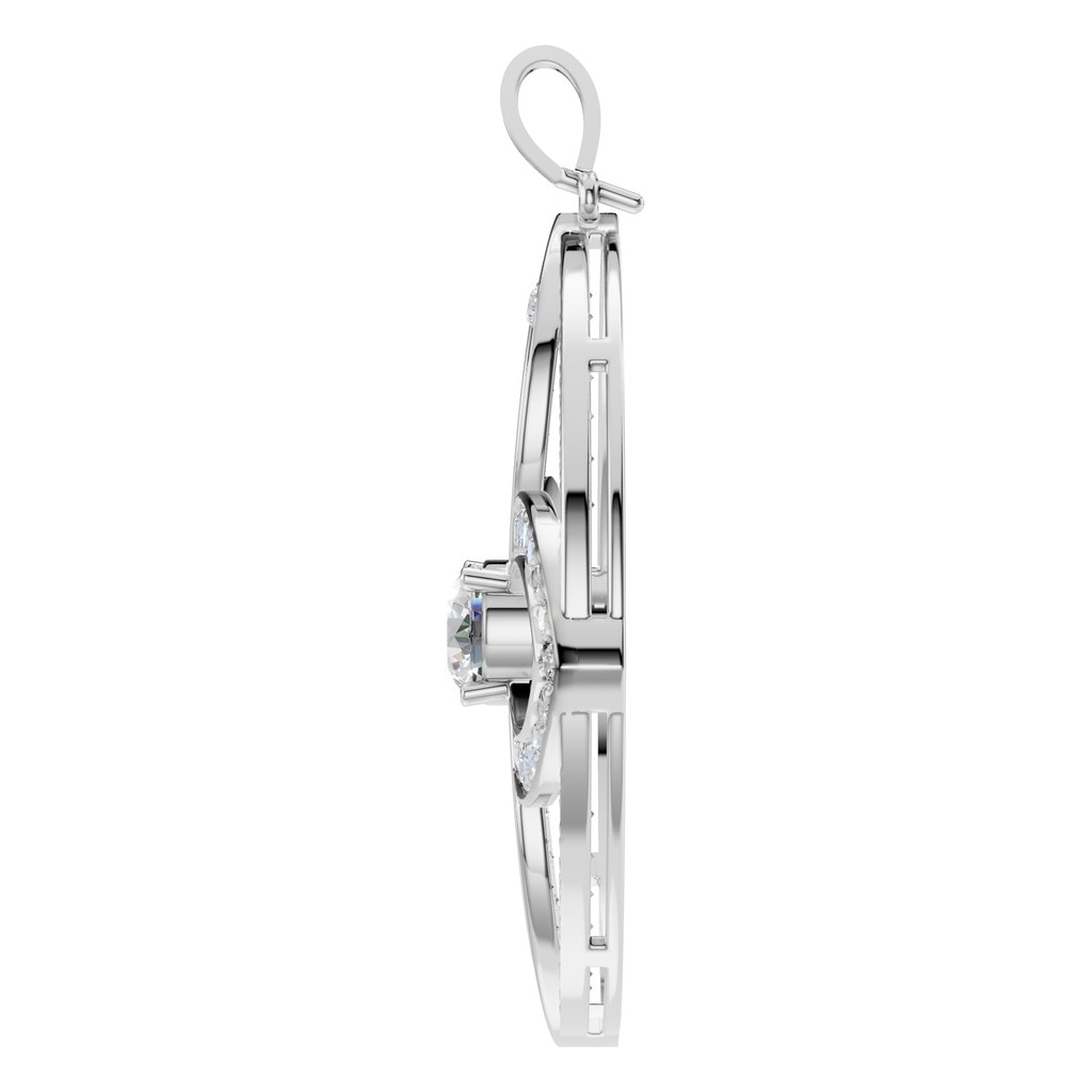 PE-4098 White Gold Pendant SET - Side View