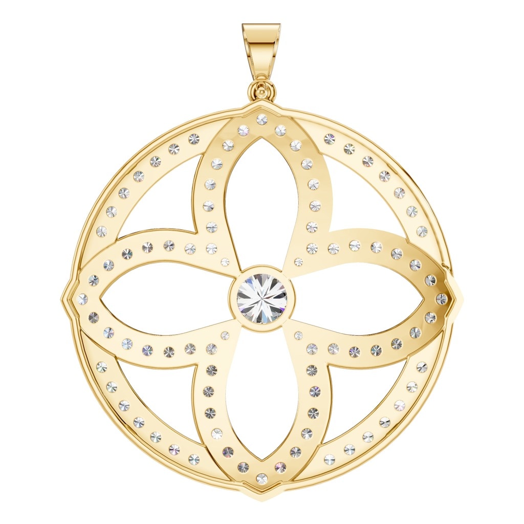 PE-4098 Yellow Gold Pendant SET - BACK