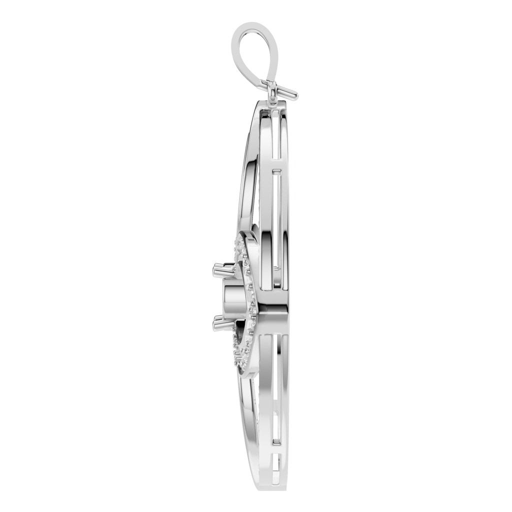 PE-4098 White Gold Pendant UNSET - Side View