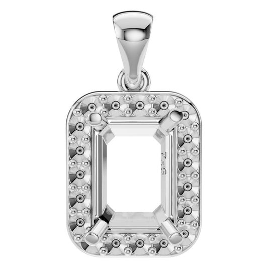 PE-8165 White Gold Pendant UNSET - Main View