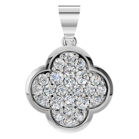 PE-8548 White Gold Pendant SET - Main View