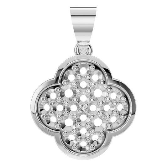 PE-8548 White Gold Pendant UNSET - Main View