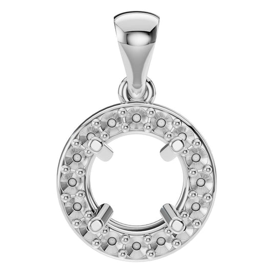 PE-8623 White Gold Pendant UNSET - Main View