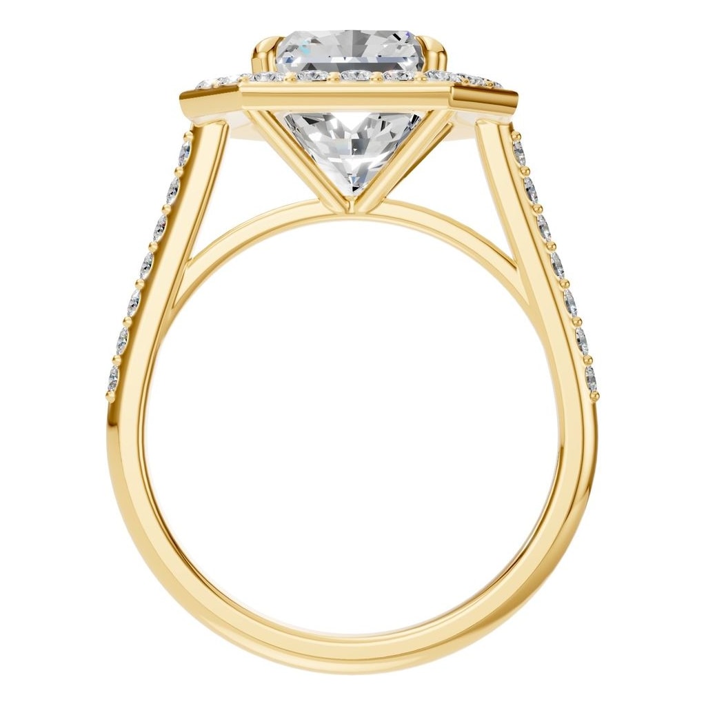 RI-0073 Yellow Gold Ring SET - Top View